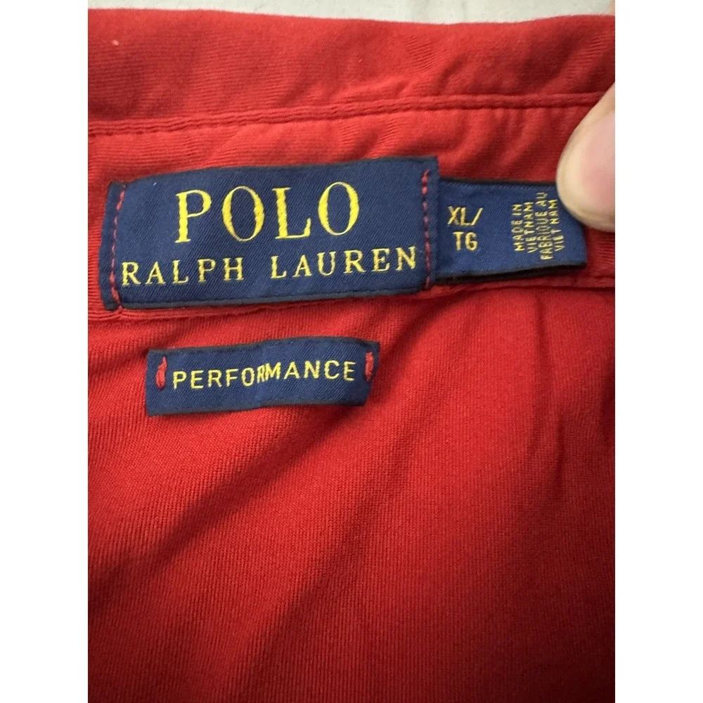 Polo Ralph Lauren Polo Shirt Mens XL Red Performance Golf Moisture Wicking Adult